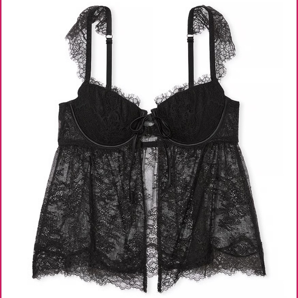 Victoria’s Secret Wicked Unlined Lace Flyaway Bra Top Dream Angels